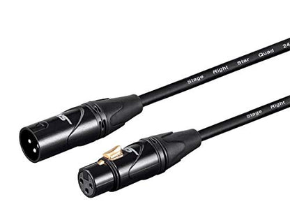 Monoprice Starquad XLR Male to XLR Female Microphone Cable - 100 Feet, 24AWG, Gold Plated Contacts, Black - Stage Right Series - size: 100 Feet