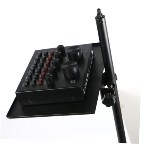 Sound Card Tray Speaker Table Clamp-on Rack Tray Phone Tripod with Microphone Guitar Pick Speaker Mount Kickstand for Cell Phone Shelf for Speaker Stand Drum Machine Desktop Metal