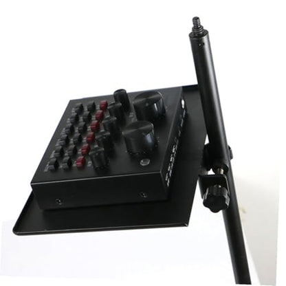 Sound Card Tray Speaker Table Clamp-on Rack Tray Phone Tripod with Microphone Guitar Pick Speaker Mount Kickstand for Cell Phone Shelf for Speaker Stand Drum Machine Desktop Metal