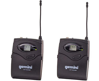 Gemini UHF Dual Headset & Lavalier Wireless Mic System (UHF-6200HL) | Dual UHF headset & lavalier mics, 512-537.5 MHz - auto SYNC pairing - 2 XLR outs + 1/4" summed mix out - LCD, 1U rack mount - style: Dual Lapel Mic