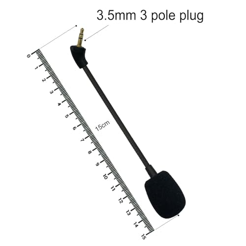 3.5mm Replacement Game Mic for HyperX Cloud Mix Headphones | Detachable Microphone Boom, Noise Cancelling, for PS4 Pro PS5 Xbox One X PC ,Black