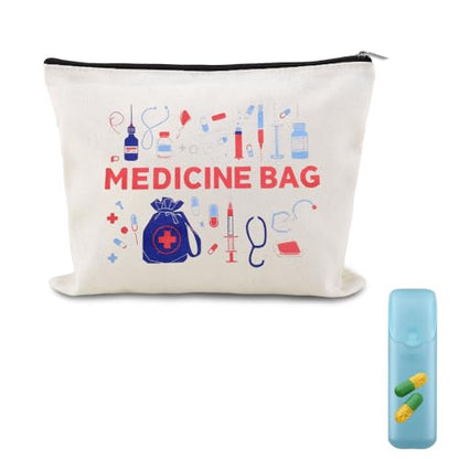 Small Medicine Makeup Bag Pouch Patient Travel Medication Bags Doctor Nurse Day Gift Ideas Bag Physician Practitioner Pharmacy Gifts for Women Bags Hospital Pharmacist Gifts Pouch Nurse Drug Organizer - color: Small Medicine Makeup Bag Pouch