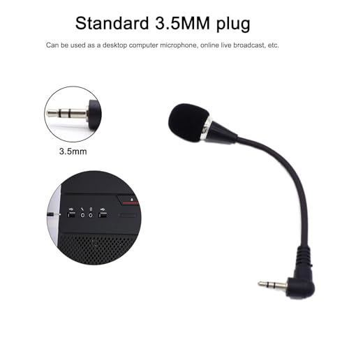 Mini Microphone Mini Notebook Mic 3.5 mm Socket Notebook Microphone, Compatible for PC Laptop Notebook (1 Piece/Black)
