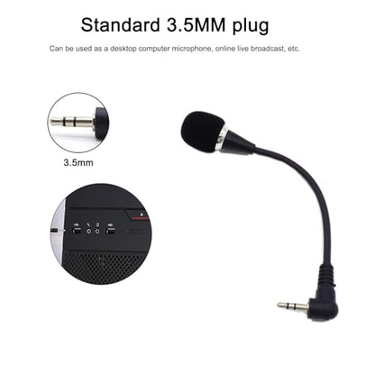 Mini Microphone Mini Notebook Mic 3.5 mm Socket Notebook Microphone, Compatible for PC Laptop Notebook (1 Piece/Black)
