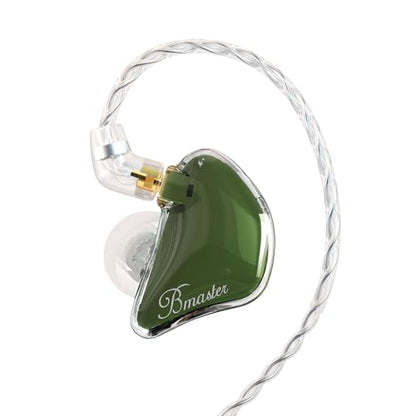 BASN Bmaster in Ear Monitor Headphones for Musicians, Hybrid Triple Drivers Dynamic Earbuds, Sound Isolating Earphones with 2 Detachable MMCX Cables (Olive) - color: Olive