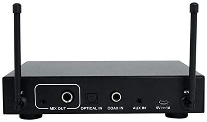 Rockville RKI65BT Dual UHF Wireless Microphones Karaoke Interface, Bluetooth Connectivity, Adjustable Echo, 8 Switchable Frequencies, Perfect for Home Karaoke and Parties | 2 UHF Mics, 8 Frequencies, 200 Ft Range, Optical/Coax/Aux Inputs, 1/4" Mix Output,