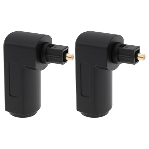 2pcs TosLink Optical Audio Adapter Angled 90 Degree Optical Male to Female Connector for TVs AV Receivers Home Theater Systems