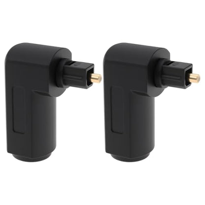 2pcs TosLink Optical Audio Adapter Angled 90 Degree Optical Male to Female Connector for TVs AV Receivers Home Theater Systems