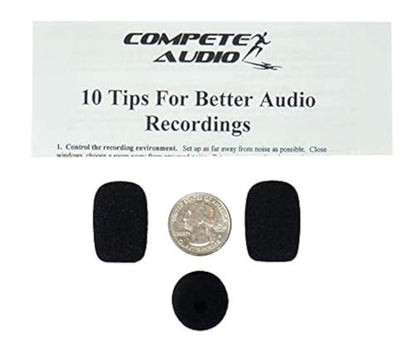 CA525 Small Foam Microphone Windscreens (Microphone Covers) 3-Pack for Telex Airman, Other Headset/Lapel (Lavalier)