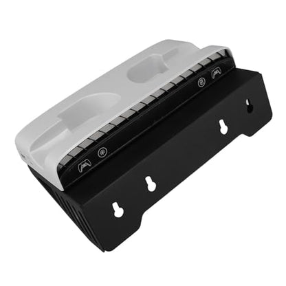 Controller Charger Station, Space Saving Wall Mount Dual Charging Dock Dual Stand Charger, Controller Charging Stand with 15 RGB Light Effects Headset Hook 2 USB Ports