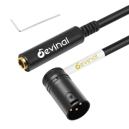 Rotatable Right-Angle XLR to 1/4" Female Cable, Adjustable-Angle Low-Profile XLR Male to 6.35mm TS/TRS Microphone Adapter Connector, 1 FT - color: 635F_XLRM