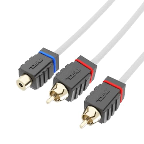 DS18 MOFCR-1F2M 1 Female 2 Male Car Audio Speaker Marine Tinned OFC RCA Y Splitter Adapter Connector Cable - style: 1 Female 2 Male