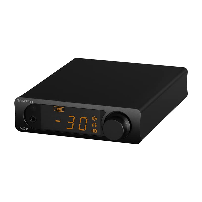 Topping MX3S DAC Amplifier Support Bluetooth Input 62W*2 Merus Class D 700mW*2 HPA Power Auto On/Off with Remote Control (Black) - color: Black