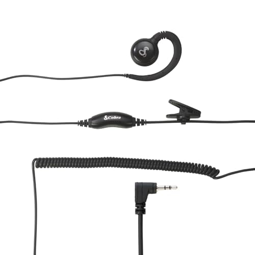 Cobra 2.5mm C-Style Around the Ear Headset | Comfortable Hook Design with Secure Fit Earpiece for Cobra Two-Way Radios - style: Around-the-Ear Headset