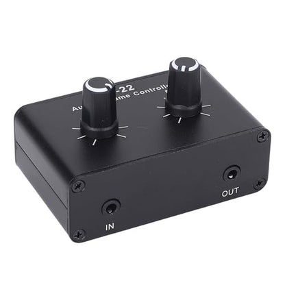 3.5mm Volume Control Box with Balance Adjustment, Stepless Knob Stereo Switcher Compatible Headphones Speakers PC Phone Tablet for Precise Sound Management