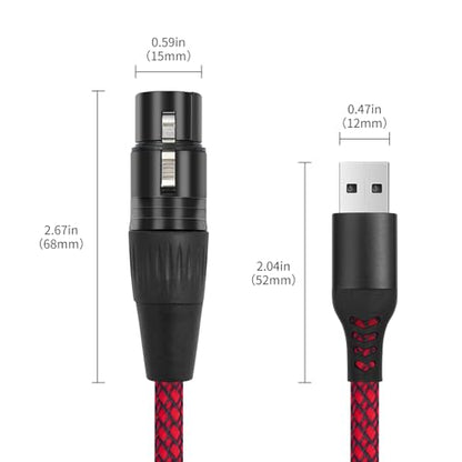 10FT XLR to USB Recording Cable,XLR Female to USB A Microphone Link Converter Cable for Microphones or Karaoke Recording