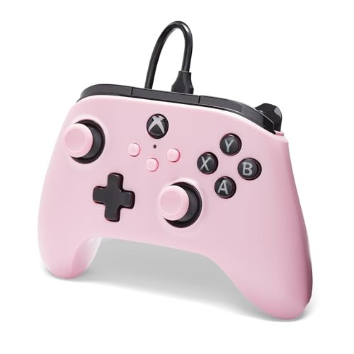 PowerA Wired Controller for Xbox Series X|S - Pink, gamepad, video game/gaming controller, works with Xbox One, Officially Licensed - style: Pink