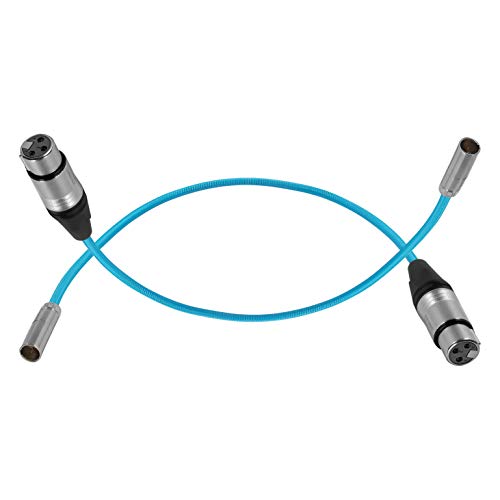 KONDOR BLUE | 16 Inch Mini XLR (TA3) 3-Pin Male to XLR Female Audio Cable (2-Pack) | Braided On-Rig Mic Cable for Blackmagic Design Pocket Cinema Camera 4K 6K, for Canon EOS C70 | Blue - color: Blue