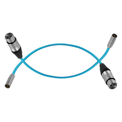 KONDOR BLUE | 16 Inch Mini XLR (TA3) 3-Pin Male to XLR Female Audio Cable (2-Pack) | Braided On-Rig Mic Cable for Blackmagic Design Pocket Cinema Camera 4K 6K, for Canon EOS C70 | Blue - color: Blue