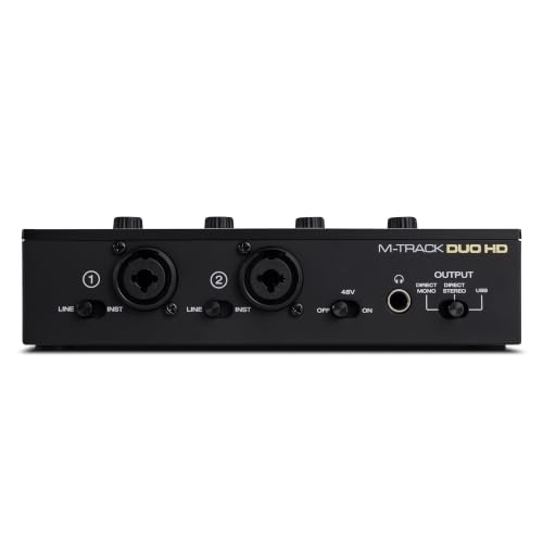 M-AUDIO M-Track Duo HD USB-C Audio Interface | 2 XLR/TRS Inputs, 2 TRS Outputs, 24-Bit/192kHz, Software Suite, for Production and Recording - size: HD Audio Interface, style: Interface Only