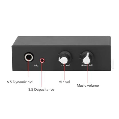 Stereo Sound Preamplifier, Professional Mic Headphone Amp Phono Turntable Phonograph Preamp with Independent Volume Control for Home Studio and Desktop Audio Systems Black