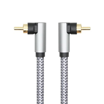 90 Degree RCA Dual Shielded Audio Cable 9FT, 24K Gold Plated Plug | Right Angle RCA Male to Male Digital Coaxial Audio Cable, Nylon Braided Wire for Amplifiers, Home Theater, Hi-Fi Systems etc - style: 3M/9FT
