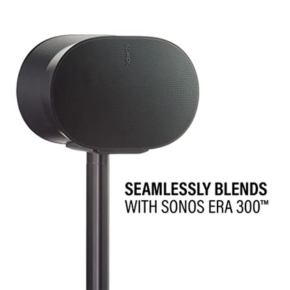 Sanus Speaker Stand for Sonos Era 300™ - Fixed Sonos Speaker Stand w/Easy 3 Step Assembly - Includes All Hardware, Carpet Spikes & Rubber Feet - Black Single Stand - color: Black Single