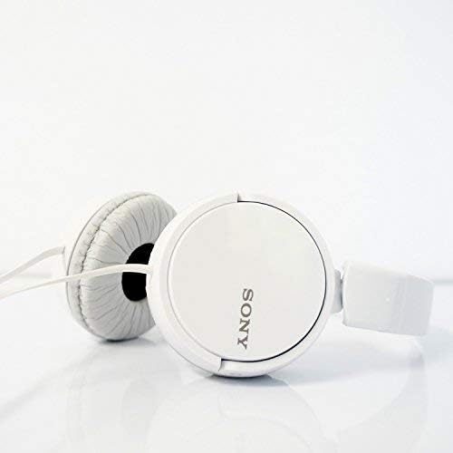 Sony Over On Ear Best Stereo Extra Bass Portable Headphones Headset for Apple iPhone iPod/Samsung Galaxy / mp3 Player / 3.5mm Jack Plug Cell Phone (White)