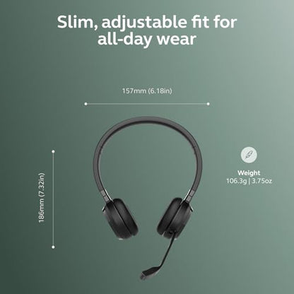 Jabra Evolve 65 TE (Third Edition) Wireless Headphones w/Charging Stand - Noise-Canceling Mic, 16 hr Battery Life, Connectivity, MS Teams Certified, Supports Other Platforms, Black - style: Dual-Ear, Charging Stand