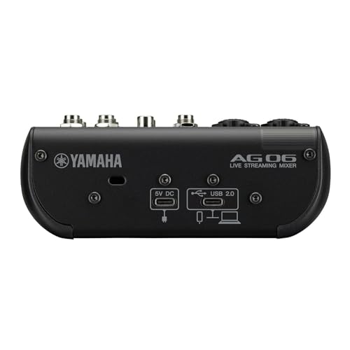Yamaha AG06MK2 Black 6-Channel Live Streaming Loopback Mixer/USB Interface with Steinberg Software Suite | with LOOPBACK, DSP Effects, Cubase AI And WaveLab Cast - color: Black, style: AG06 MK2