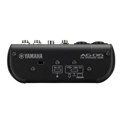 Yamaha AG06MK2 Black 6-Channel Live Streaming Loopback Mixer/USB Interface with Steinberg Software Suite | with LOOPBACK, DSP Effects, Cubase AI And WaveLab Cast - color: Black, style: AG06 MK2