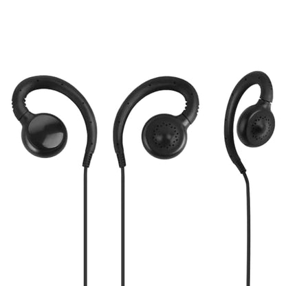 Renastar Two Way Radio Headset Ptt Mic Earpiece C Swivel Over The Ear Piece for Baofeng for Kenwood for Retevis 2 Pin Walkie Talkie (Black,Wired)