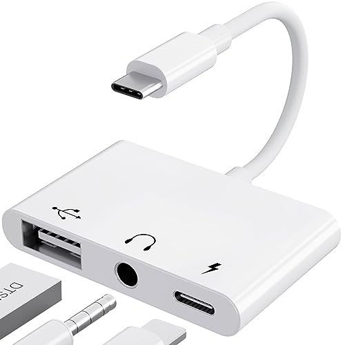 USB C to USB Adapter 3 in 1 USB C to 3.5mm Audio Adapter for iPad USB Adapter