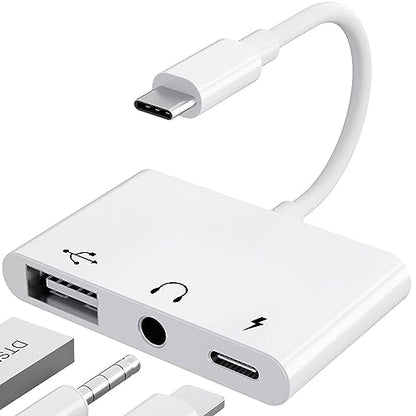 USB C to USB Adapter 3 in 1 USB C to 3.5mm Audio Adapter for iPad USB Adapter