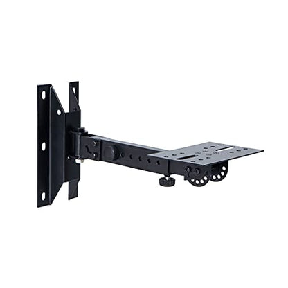 Entertainment Center Shelves Audio Stand Speaker Wall Mount Bracket Retractable Speaker Stand Media Equipment Hanger Load-Bearing 45kg Black Suitable for DVD Players, Cable Boxes