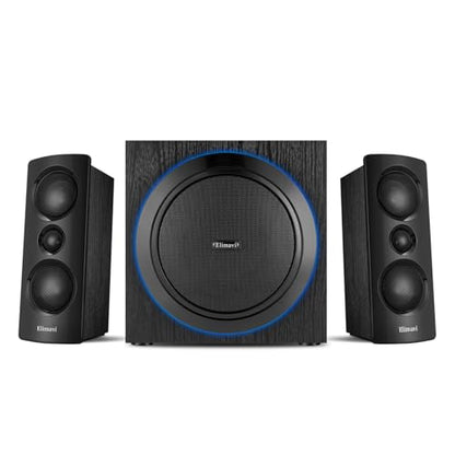 Elimavi 2.1 Computer Speaker System, 6.5" Subwoofer, 120W RMS, Black | Three-Way Design, 2 X 1" Tweeter, 4 x 2.75" Midrange Drivers, RCA/Coaxial/Optical Audio Inputs, BT5.3 Wireless Connection