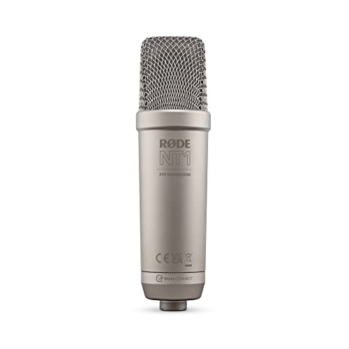 RØDE NT1 5th Gen Studio Condenser Microphone, XLR + USB-C, Black - color: Silver