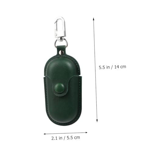 Green Leather Cotton Earphone Case, Portable Scratch-Proof Holder