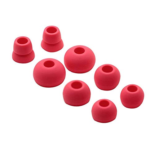 Alitutumao 8pcs Replacement Earbuds Silicone Eartips Compatible with Wireless Powerbeats 3 Powerbeats3 Earphones (Red) - color: Red