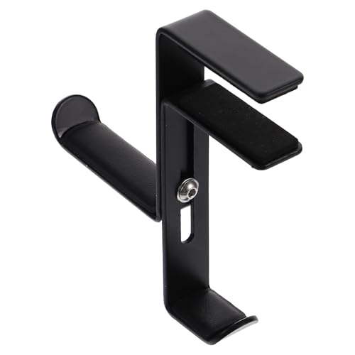 VILLCASE Adjustable Metal Headphone Stand Hanger Clip Under Desk Headset Holder for Gaming and Office Use Space-Saving Design - color: Black