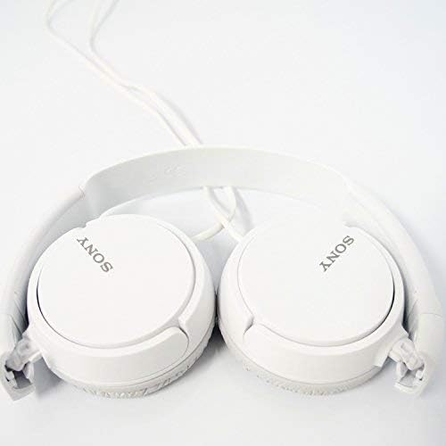 Sony Over On Ear Best Stereo Extra Bass Portable Headphones Headset for Apple iPhone iPod/Samsung Galaxy / mp3 Player / 3.5mm Jack Plug Cell Phone (White)