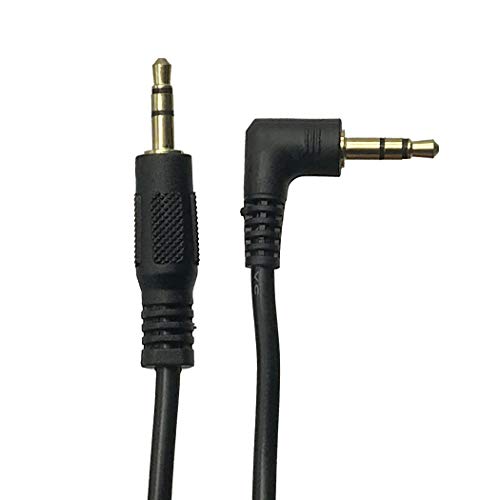 2Pack 8inch 3.5mm 90 Degree Right Angle Male Auxiliary Stereo Audio Jack to Jack Male to Male Cable for iPhone, iPod, iPad,Smartphones, Tablets and Speakers Black