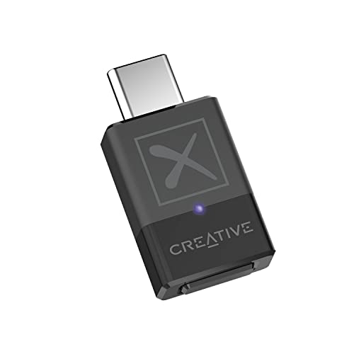 Creative BT-W5 Smart Bluetooth 5.3 Audio Transmitter with aptX Adaptive, High-Resolution 24-bit / 96 kHz Audio, Device-Switching Function, Works with PC/Mac/Gaming Consoles - color: Smart Bluetooth 5.3 Audio Transmitter