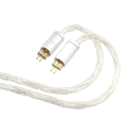 Youkamoo 0.78mm 2 Pin IEM Cable 3.5mm Silver Plated Copper Earphone Upgrade Cord Compatible with KZ BL03 TRN V90 V80 ZS10 AS10 ZST 2m 6.5ft - color: Silver