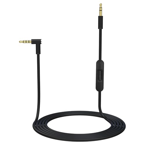 Replacement Audio Cable Cord Wire with in-line Microphone and Control Compatible with Beats Headphones Solo, Studio, Pro, Detox, Wireless, Mixr, Executive Headphones (Black) - color: Black