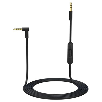 Replacement Audio Cable Cord Wire with in-line Microphone and Control Compatible with Beats Headphones Solo, Studio, Pro, Detox, Wireless, Mixr, Executive Headphones (Black) - color: Black