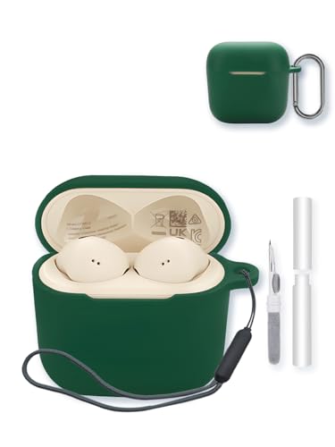 Case for Sennheiser ACCENTUM Open True Wireless Bluetooth Headphones,Soft Protective,BOVUGAC Silicone Case Cover with Keychain & Cleaning Kit & Lanyard for Sennheiser ACCENTUM Open-Green - color: Green