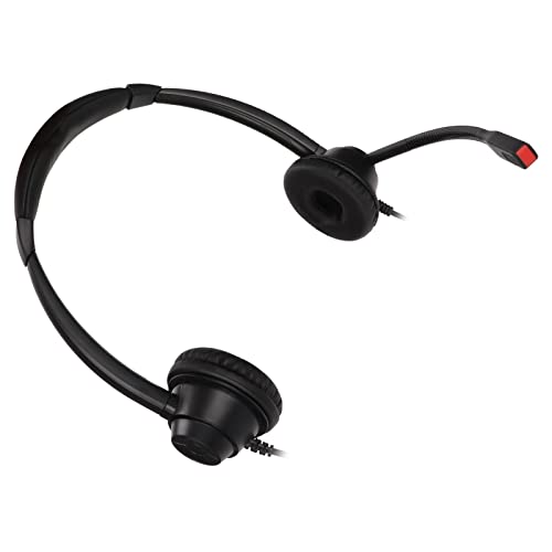 2.5mm Office Headset Dual Ear Telephone Headphone with Noise Cancelling Microphone for Phone Sales Hospitals Banks, Binaural Business Headset Compatible with 2.5mm Jack Devices