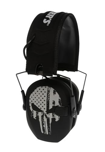 Walker's Razor Slim Electronic Earmuffs | Protective Case - color: Punisher