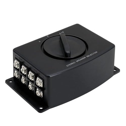 TNP 2-Way Speaker Selector Switch Box, A/B/A+B Stereo Speaker Splitter | Speaker Wire Switch for 2 Passive Speaker Pairs with Screw-Down Terminals; No External Power Required
